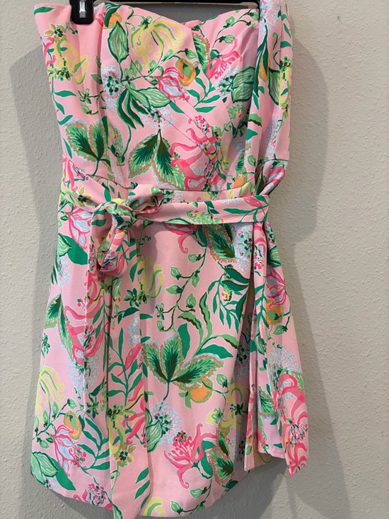 Lilly Pulitzer Dresses & Skirts - Lilly Pulitzer Pink Tropical Floral Strapless Dress